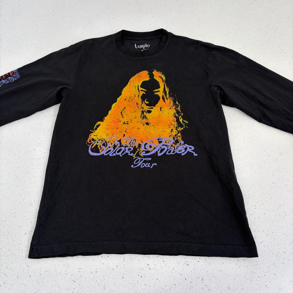 Lorde Solar Power Tour Long Sleeve Shirt Black Graphic Concert Merch Size‎ M